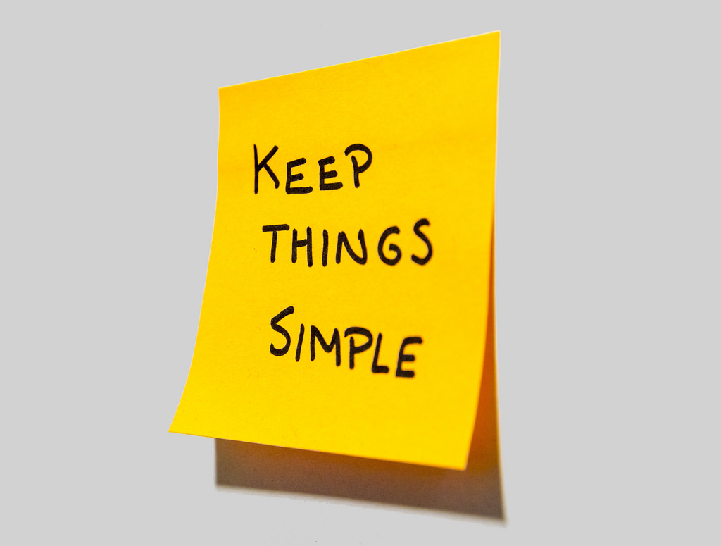keep things simple post it Post-it note "keep things simple"