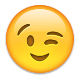 winking-face A classic winky emoji; winking and smiling.