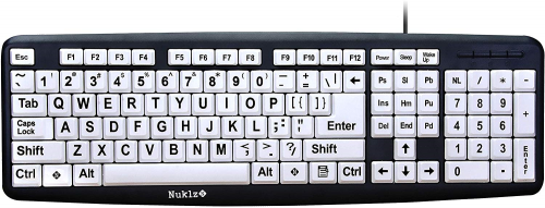 209904.png Black-White Large Print Computer Keyboard