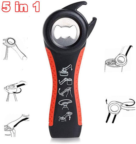 Black-Orange 5 in 1 Bottle Can Opener