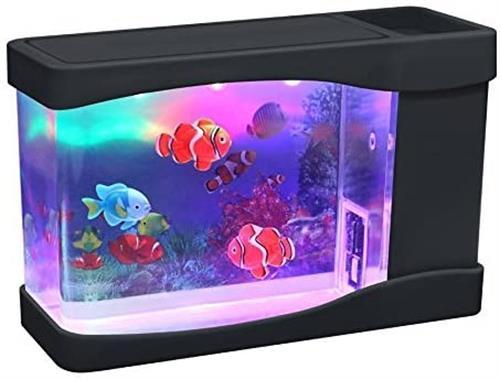 Multicolored Mini Aquarium Artificial Fish Tank with Moving Fish