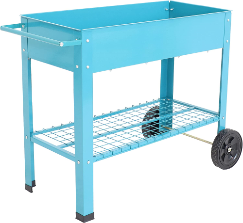 230067.png Blue Sunnydaze Raised Garden Bed