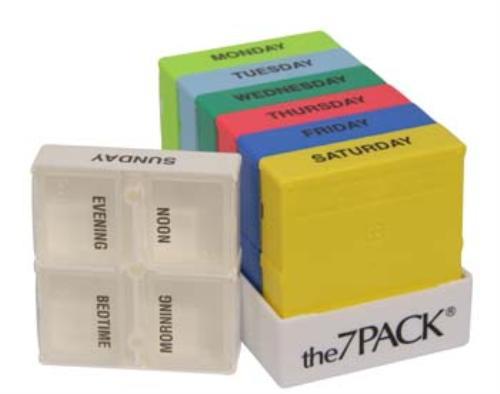 Multicolor 7 day pill organizer
