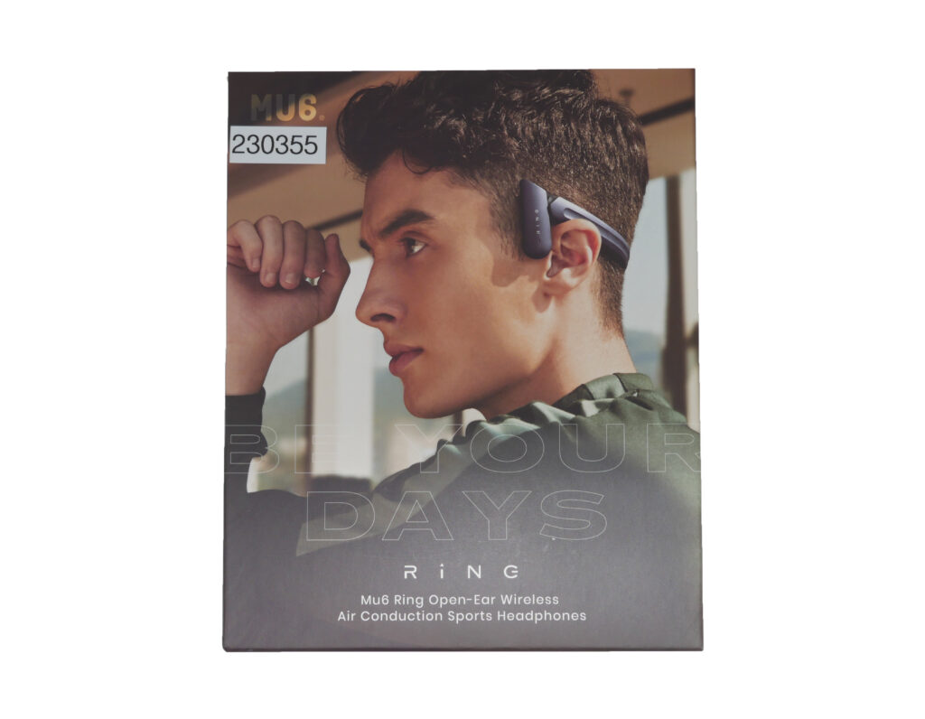 Black MU6 Ring Open Ear Wireless Conduction Headphones
