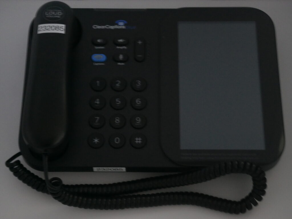 P1010325 Black Clear Captions Blue Home Telephone