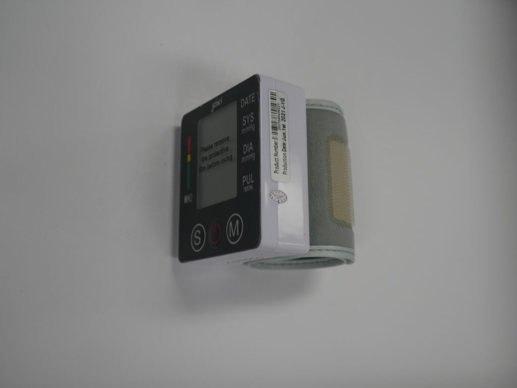 P1010390 Black-White-Gray Electronic Blood Pressure Monitor - Wrist Style