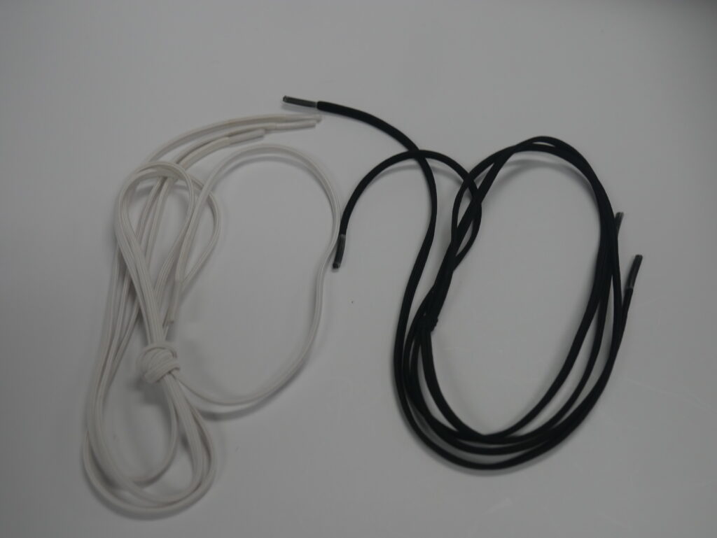 P1010403 Black - White Elastic Shoe Laces