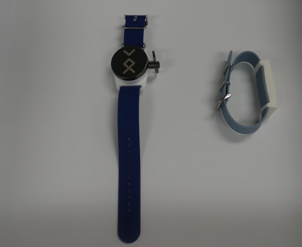 P1010432 Hominid X Fiber Grasp - Navy and Hominid X Modern Cuff - Seafoam