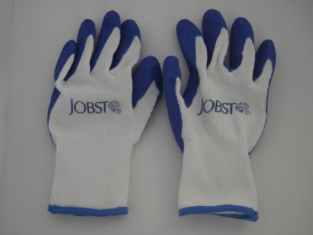 P1010469 White-Blue Jobst Donning Gloves - Medium